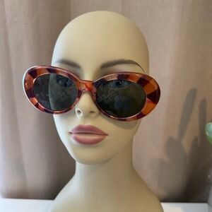 Womens Oversized Oval Sunglasses Tortoiseshell Retro Mod Statement Eyewear